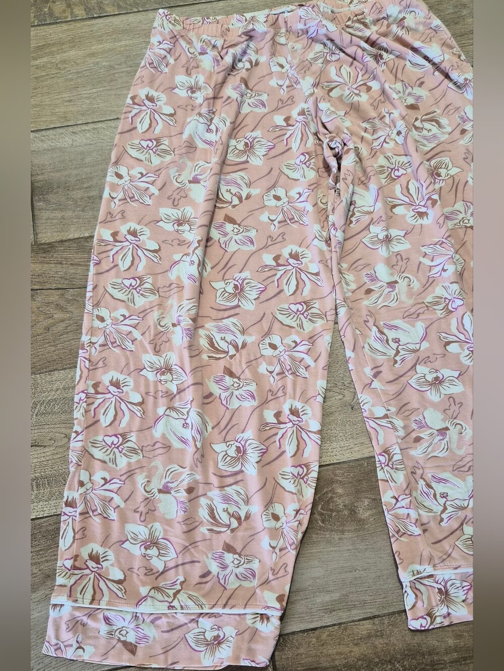 Eberjey Gisele Relaxed Short-Sleeve And Cropped Pants Pajama Set Fiore Rose Sz S - Picture 4 of 10